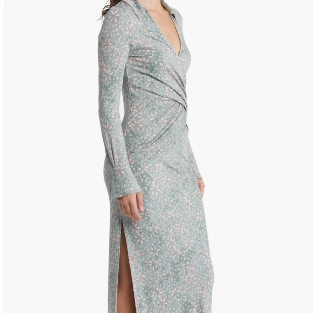 NWT! Free People Shayla Floral Long Sleeve Wrap Dress Minto Combo Large - Picture 7 of 14